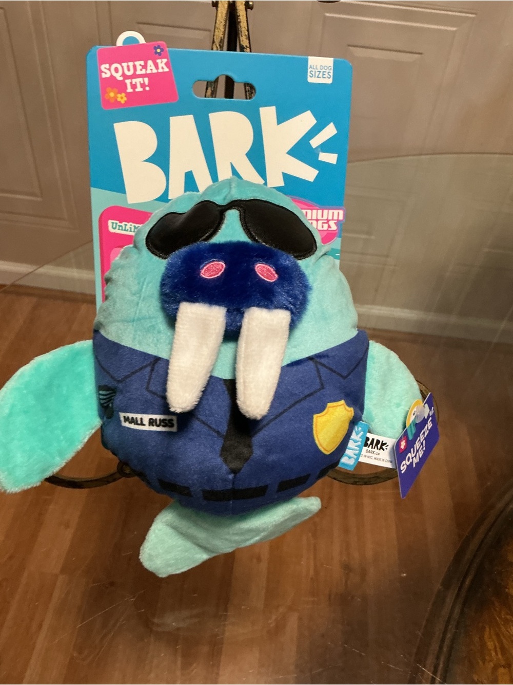 Bark Box Dog Toys With Clinker & Squeaker Barkbuster Movie Night Paul Russ 9”